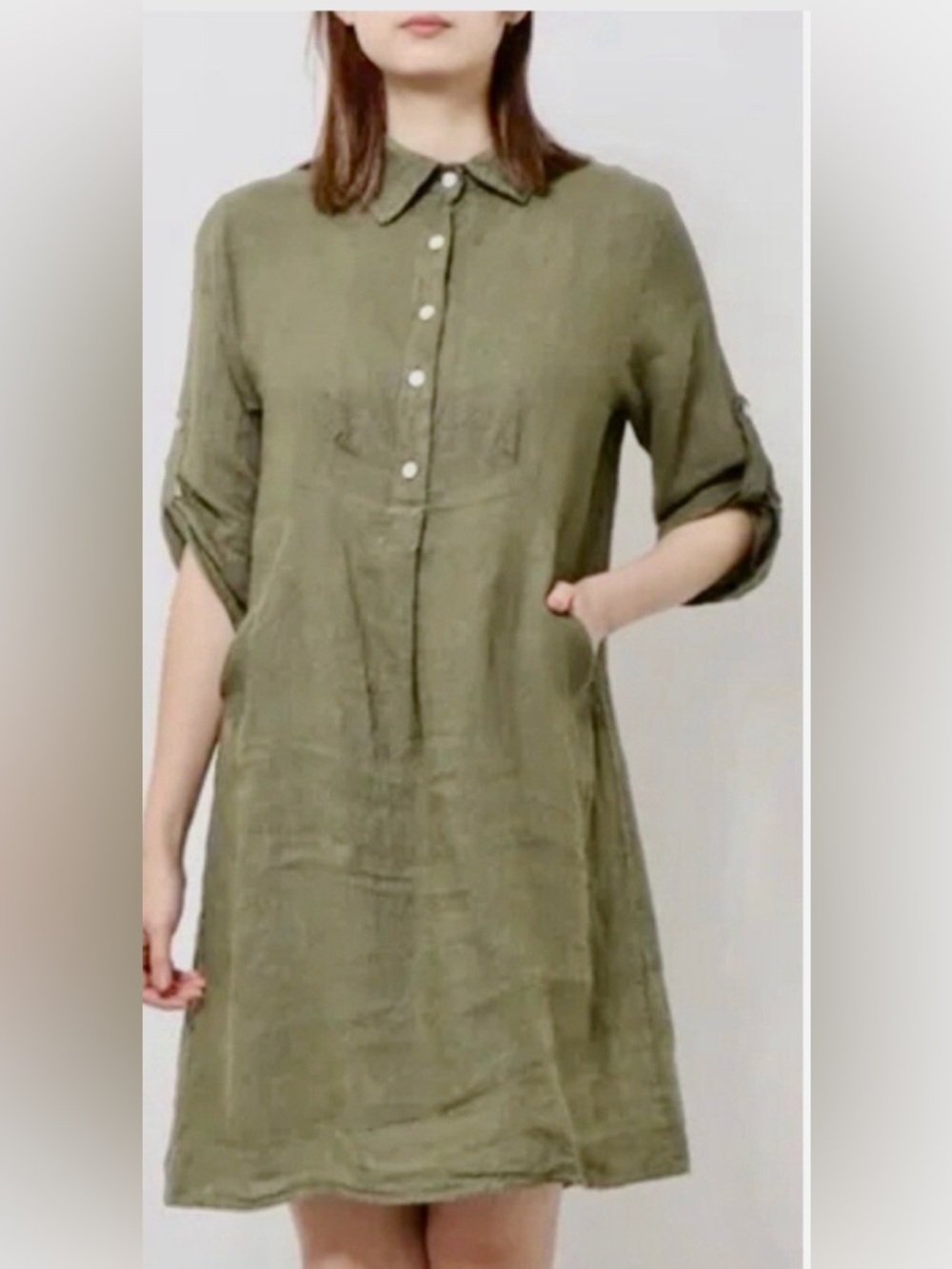 Elena Baldi Italian Linen Shirt Dress - Made In Italy